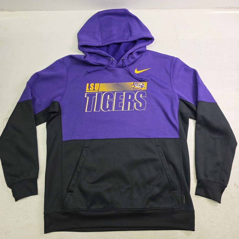 Nike Therma Dri-Fit LSU‎ Tigers On-Field Player Hoodie CI5800 Purple Mens Sz L